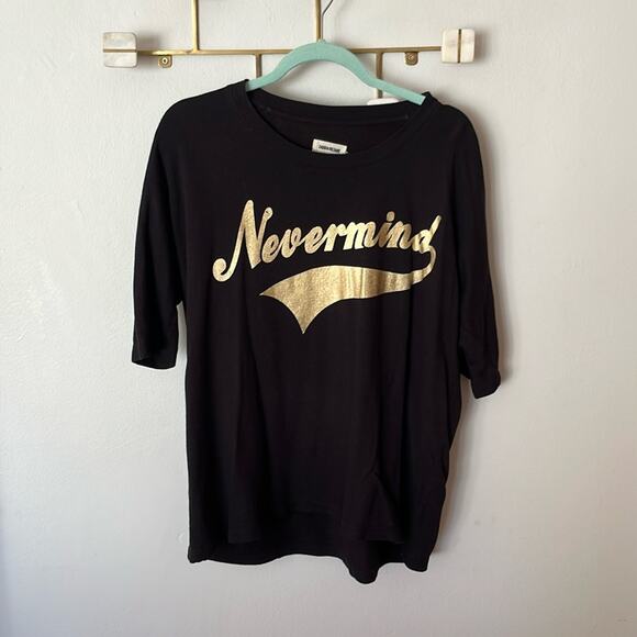 Zadig & Voltaire "Nevermind" short sleeved sweatshirt.  Size XS - Picture 1 of 5